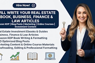 write your expert real estate ebook, articles and property investment blog post