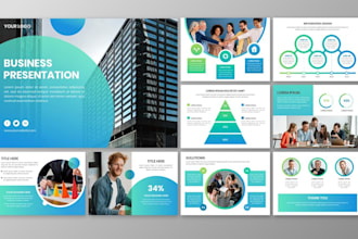 design modern business powerpoint presentation pitch deck and investor salesdeck