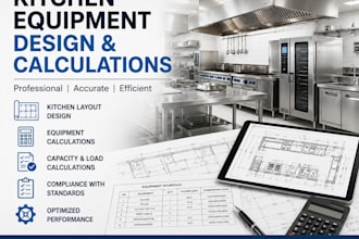 design restaurant kitchen equipment, ventilation and mep layouts