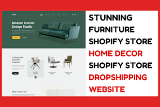 stunning furniture shopify store home decor dropshipping website