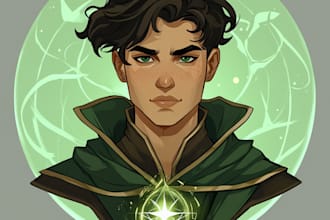 make an unique dnd character logo and friendship portrait