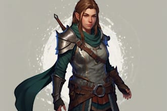 draw dnd character logo and friendship portrait illustration
