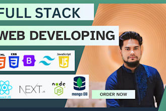 full stack website development use HTML CSS react node js mongodb