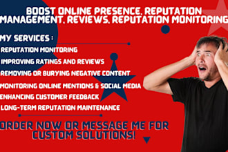 manage, monitor online reputation, boost online presence, reputation review