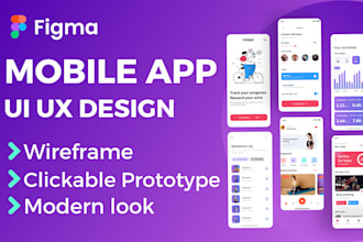 do mobile app ui ux wireframe, mockup and prototype in figma