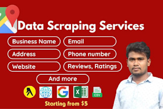 do web research, data scraping, data collection and web scraping for b2b leads