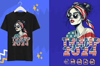 create custom political t shirt design for pod