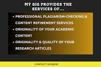 do professional plagiarism check and content refinement