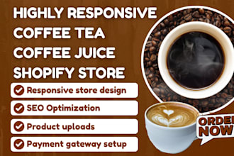 build private label coffee shopify store coffee tea juice beverage shopify store