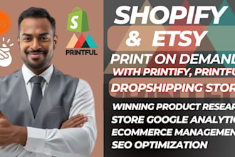 setup etsy pod shopify print on demand digital products with printful printify