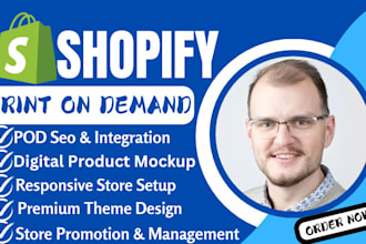 design high converting shopify print on demand store with printful and printify