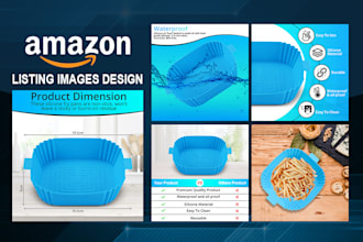 design amazon listing images, product photo editing infographic that convert