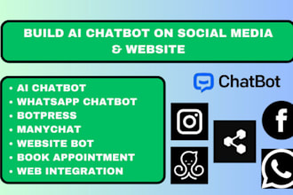 fix chatbot bugs, develop custom facebook api bot, whatsapp bot, auto reply bot