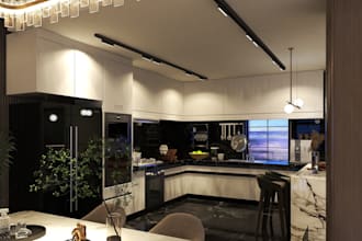 design kitchen interior in 3d and render
