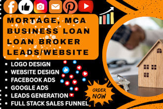 generate mortgage leads business loan, mca, mortgage loan broker website