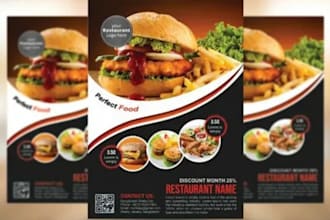 design elegant food menu of flyers for restaurants, catering menu, price list