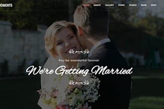 design wedding website, invitation website, photography website birthday website