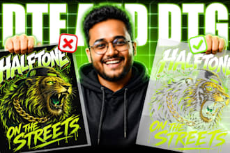 create halftone dtf dtg print ready files for t shirt
