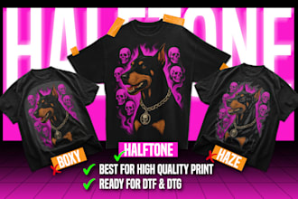 professionally convert designs to halftone for dtf and dtg