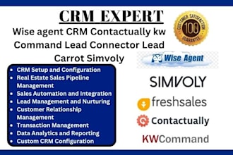 setup wise agent crm contactually kw command lead carrot simvoly sales funnel VA