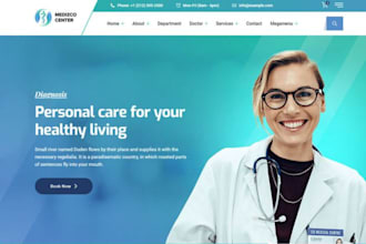 build medical health fitness gym dental pharmacy healthcare landing page website