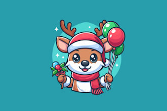 make eye catching christmas santa creative logo
