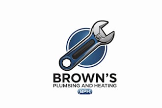 design aesthetics stylish plumbing and heating logo