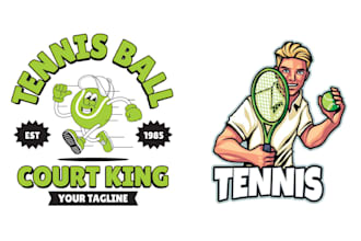 make esport mascot cartoon tennis logo