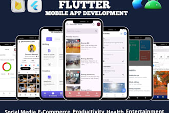 create mobile app using flutter development taxi, chat, social media, delivery