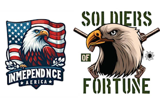 design custom mascot eagle veteran logo
