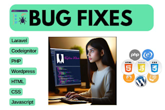 fix bugs on your website front end as well backend