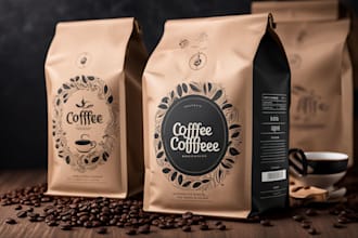 do coffee label, coffee packaging, and product label design