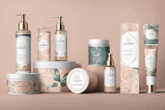 create elegant cosmetic product packaging design label
