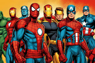 create comic superhero pop art portraits illustrations