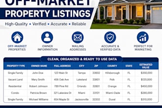 provide USA off market property listing with mailing address