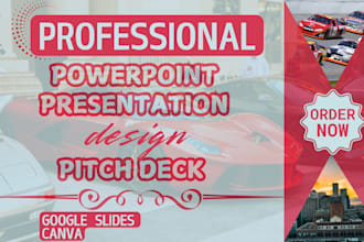 design powerpoint presentation and investor pitch deck, sales presentation