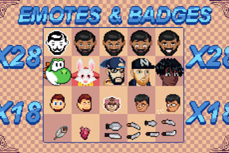 create pixel art twitch emotes and badges