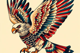draw a attractive american traditional tattoo design