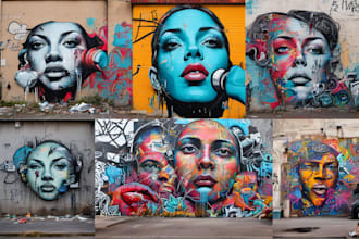 create unique street art graffiti collage
