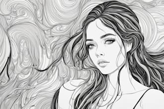black and white line art illustration