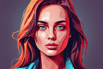 create a face into color vector art portrait