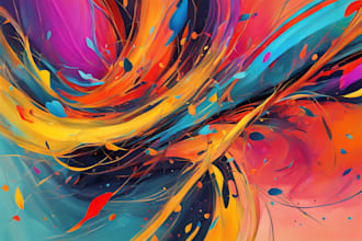create modern abstract art digital painting