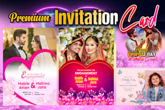 design a wedding invitation, greeting, birthday card