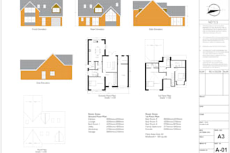 draw 2d architectural floor plans, elevations and roof plans