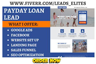 generate payday loan leads student loan leads business loan leads landing page