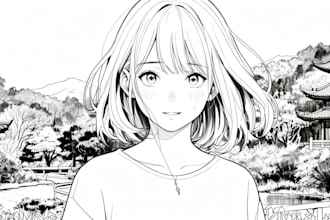 draw simple black and white illustration