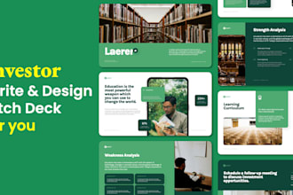 write and design an investor fundraising pitch deck presentation