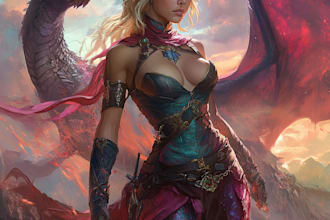made a realistic fantasy character art with dragone