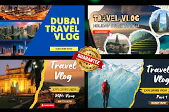 design travel, vlogs, food, gaming unique youtube thumbnail
