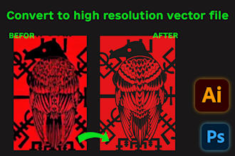 convert logo, image, icon to highresolution vector file